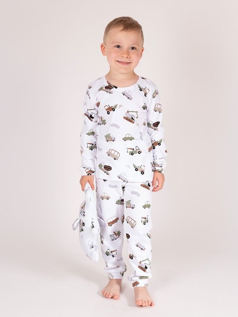 Piżama chłopięca, biała, Nicol