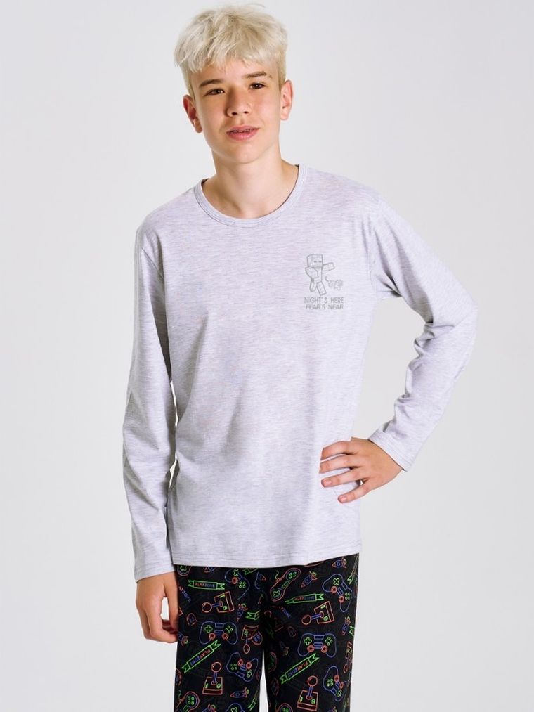 Piżama chłopięca, szara, Julio, Taro