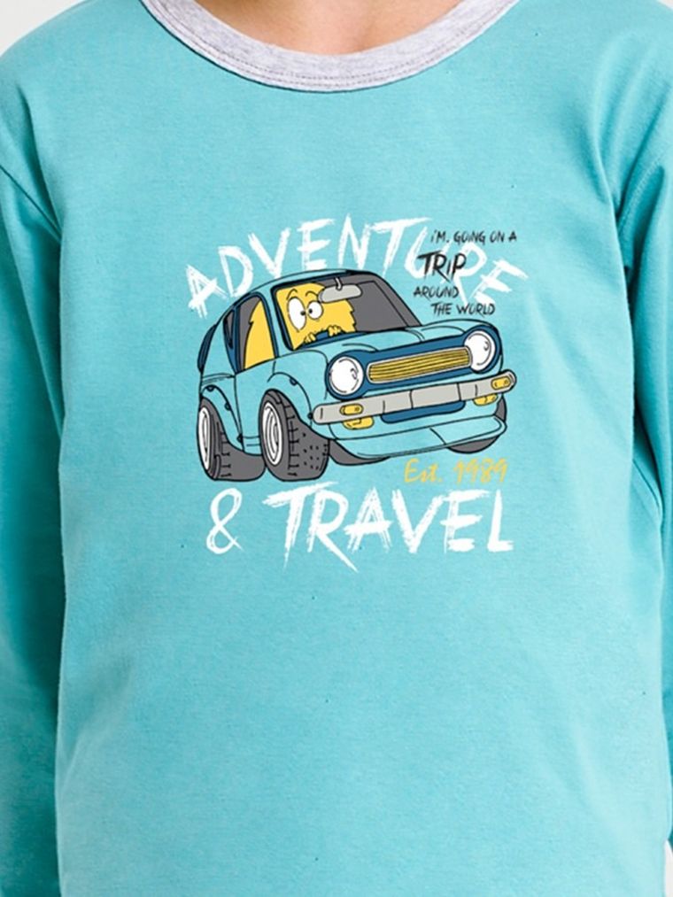 Piżama chłopięca, turkusowa, Benn, Taro