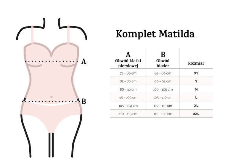 Piżama damska, czarna, Matilda, Dkaren
