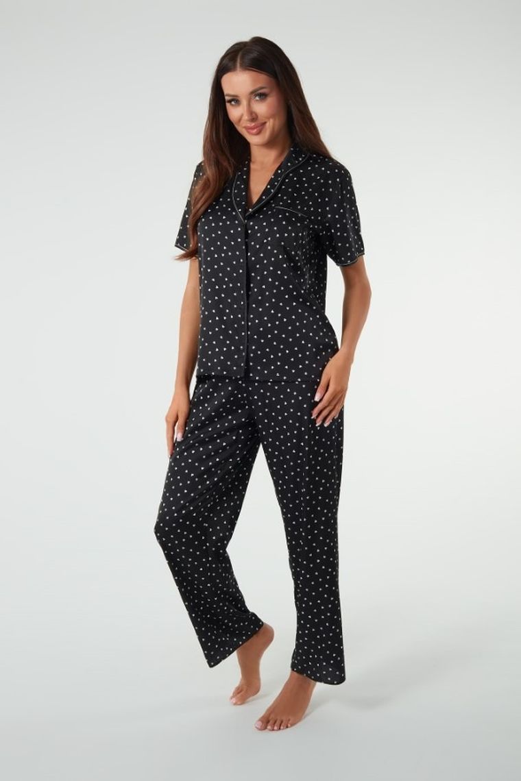 Piżama damska, czarna, Ria, Italian Fashion