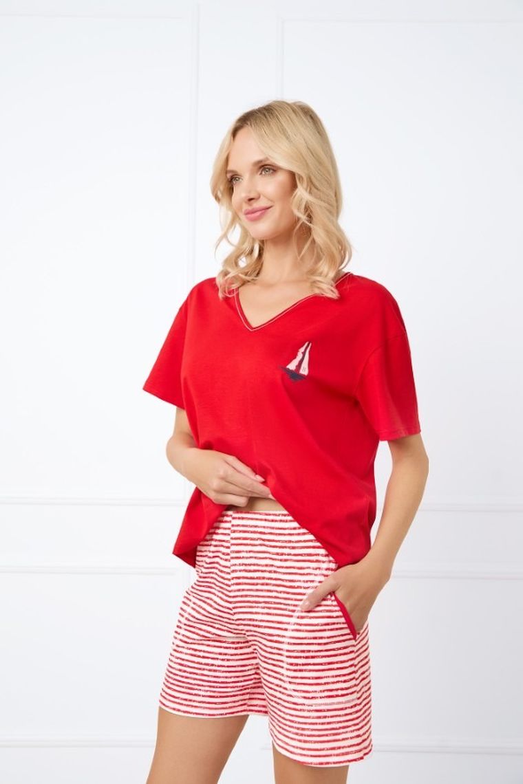 Piżama damska, czerwona, Italian Fashion