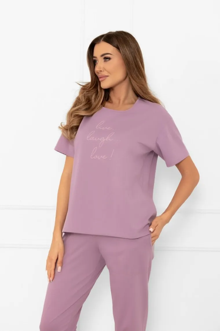 Piżama damska, fioletowa, Ksara, Italian Fashion