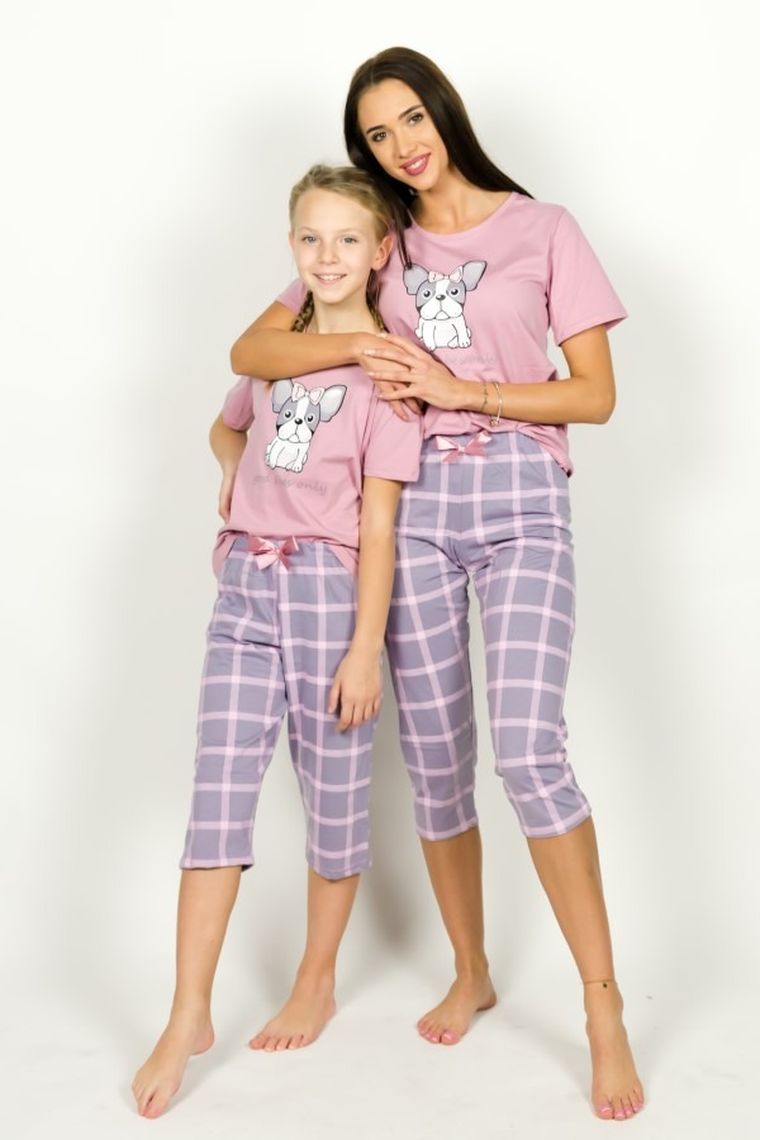 Piżama damska, fioletowo-różowa, Hoop