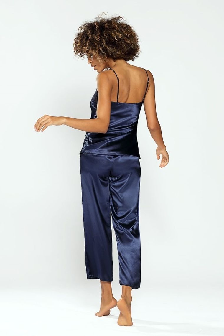 Piżama damska, granatowa, Caroline, Dkaren