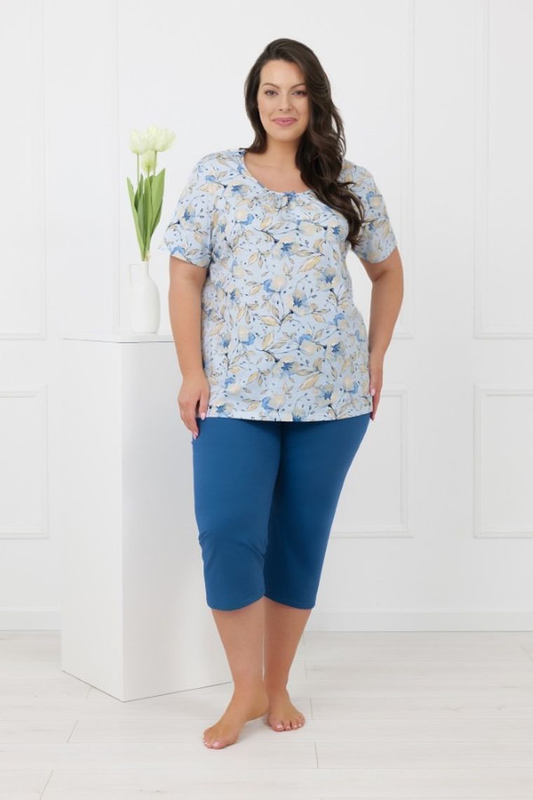 Piżama damska, niebieska, Samoa, Italian Fashion