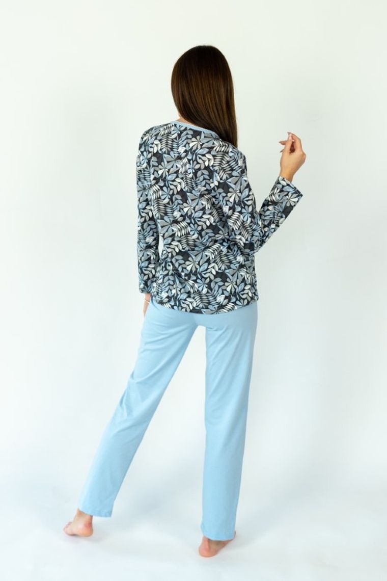 Piżama damska, niebiesko-czarna, Hoop