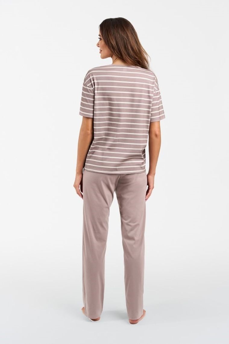 Piżama damska, plus size, beżowa, Betty, Italian Fashion