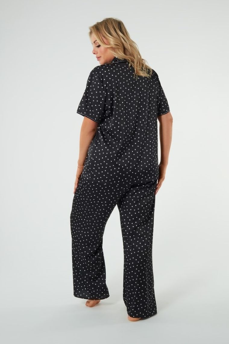 Piżama damska, plus size, czarna, Ria, Italian Fashion