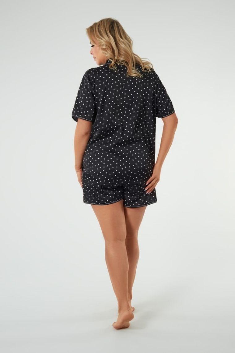 Piżama damska, plus size, czarna, Ria, Italian Fashion