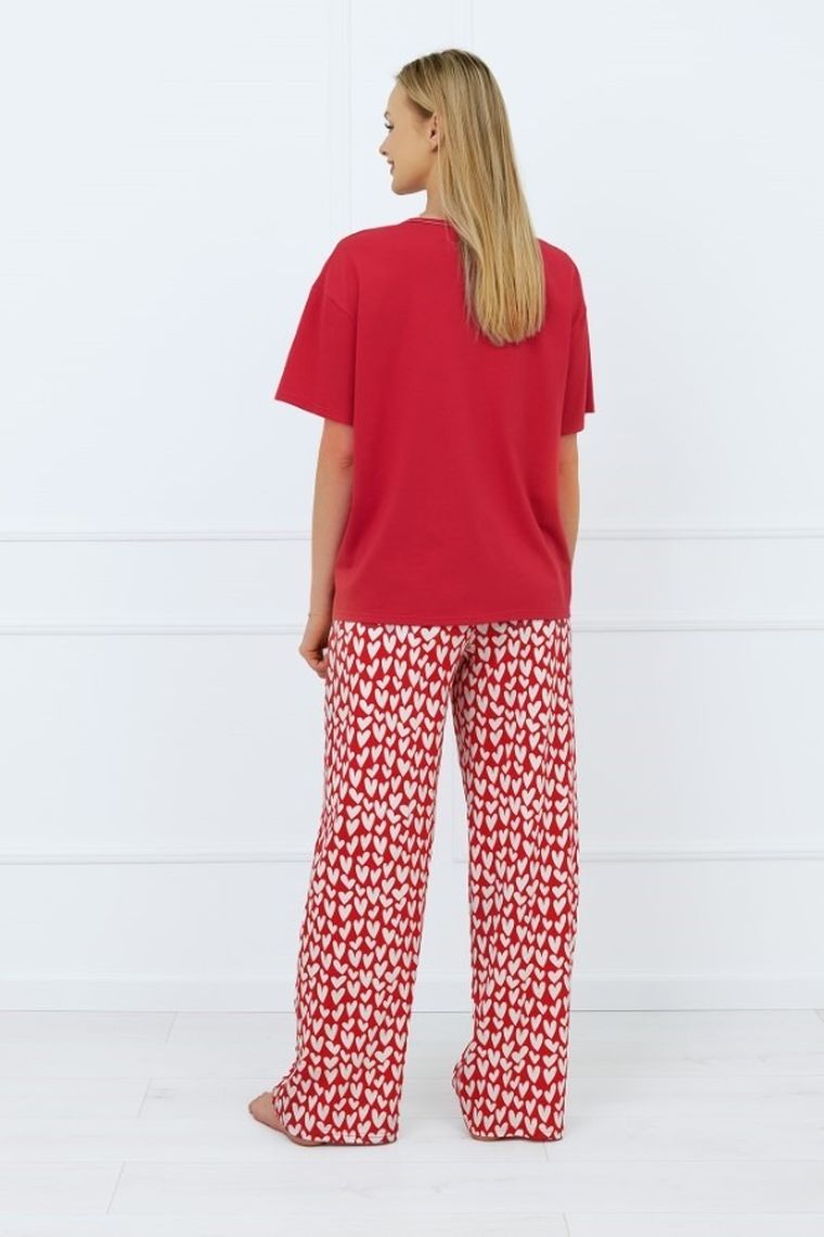 Piżama damska, plus size, czerwona, Evora, Italian Fashion