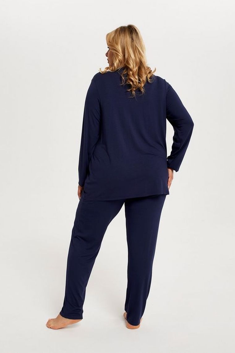 Piżama damska, plus size, granatowa, Song, Italian Fashion
