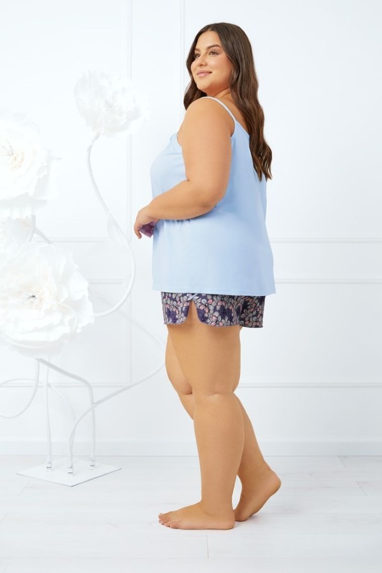 Piżama damska, plus size, niebieska, Italian Fashion