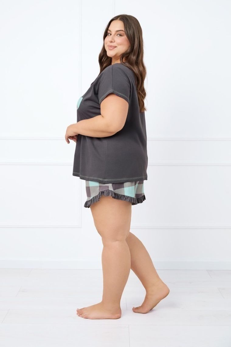 Piżama damska, plus size, szara, Italian Fashion