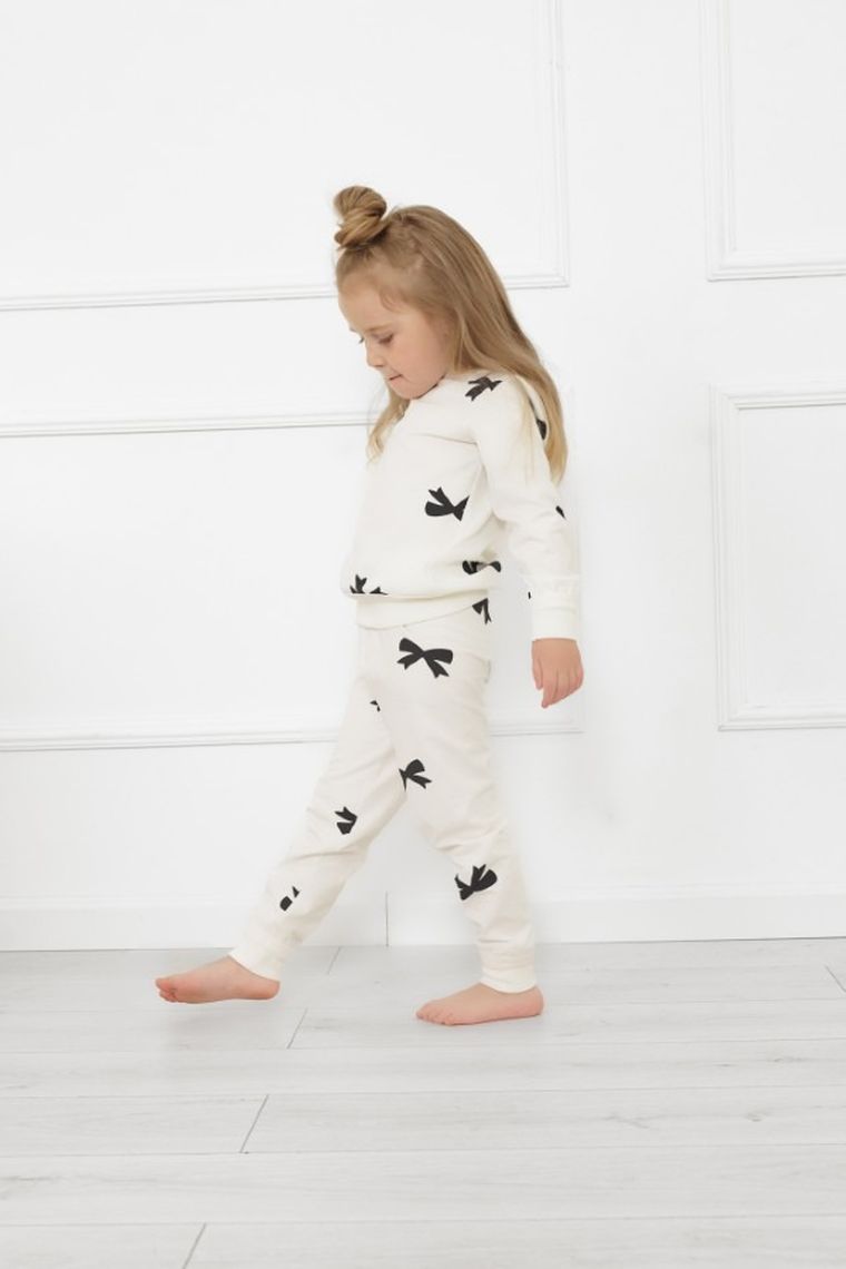 Piżama dziewczęca, biała, Figaro, Italian Fashion