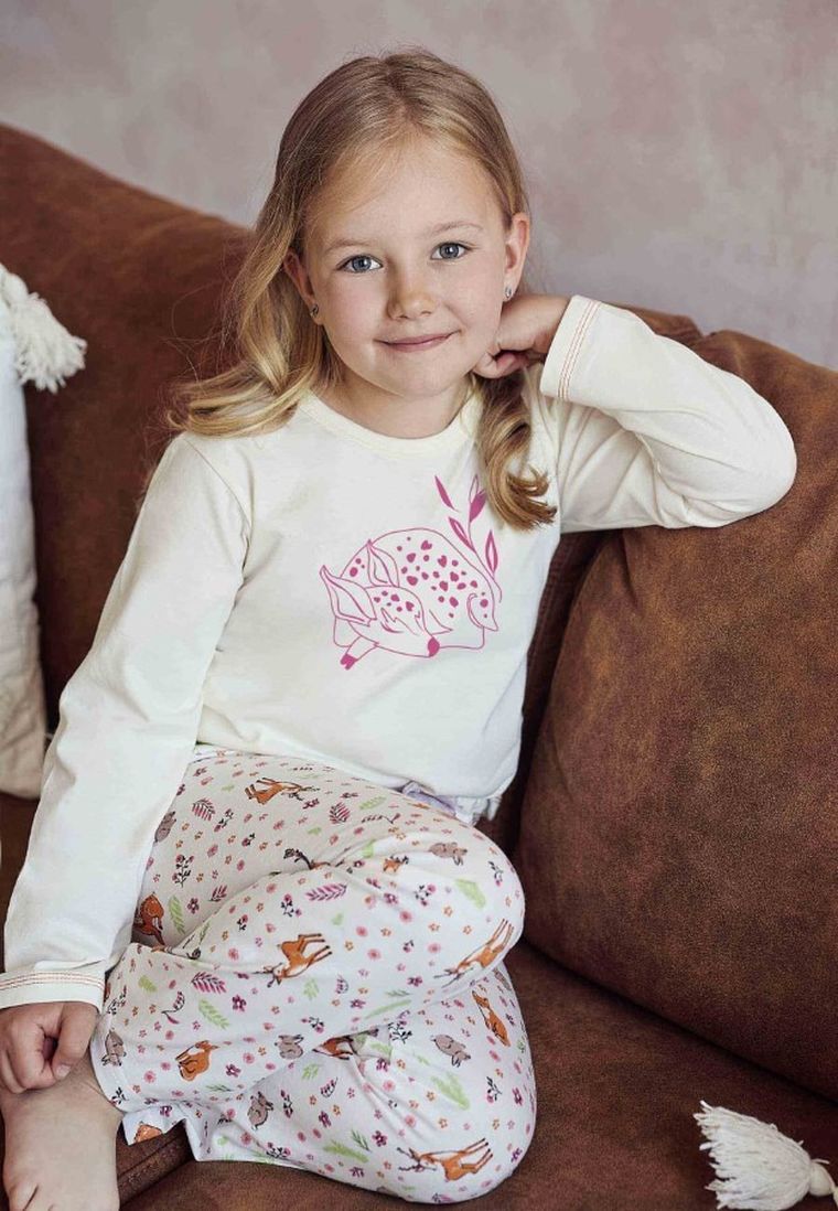 Piżama dziewczęca, ecru, Nell, Taro