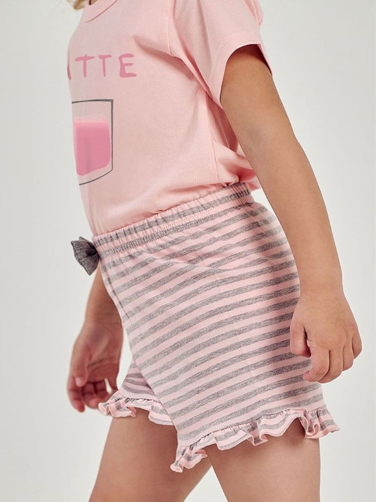 Piżama dziewczęca, różowo-szara, Taro