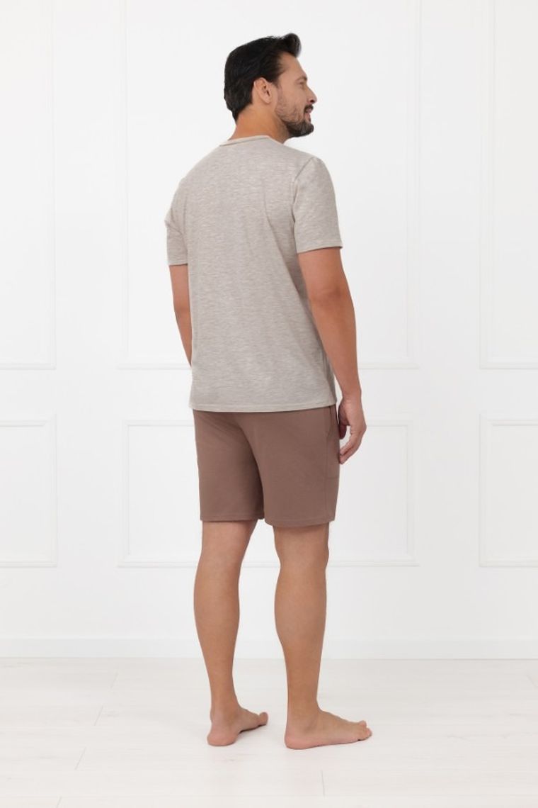 Piżama męska, brązowa, Shiba, Italian Fashion