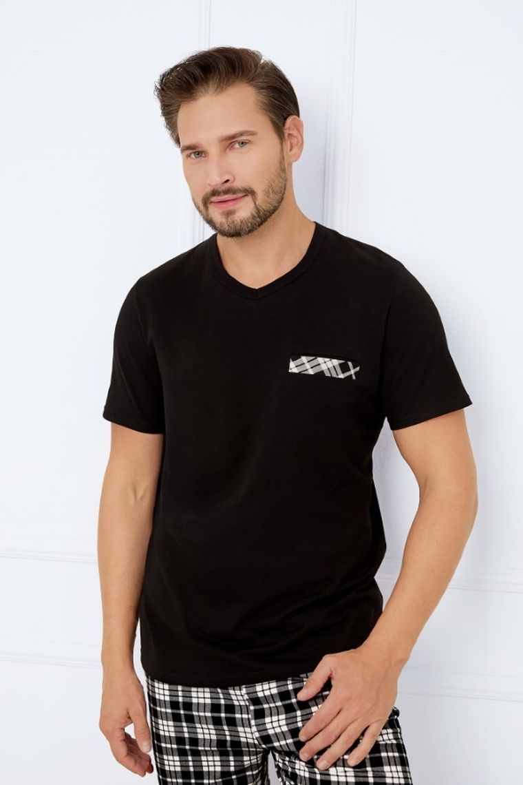Piżama męska, czarna, Italian Fashion