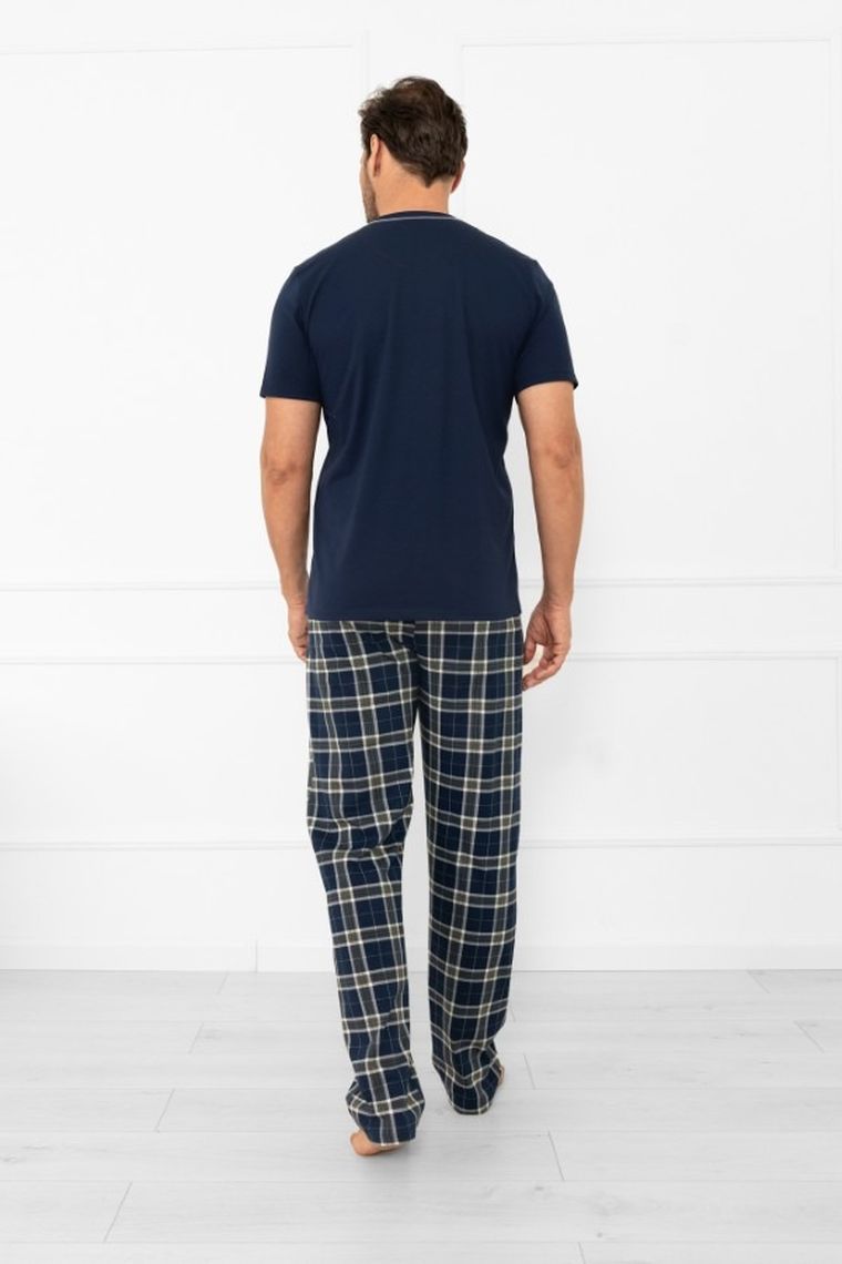 Piżama męska, granatowa, Andreas, Italian Fashion