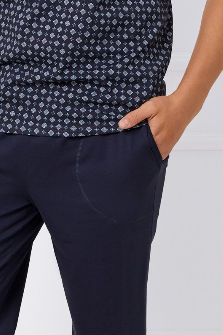 Piżama męska, granatowa, Italian Fashion