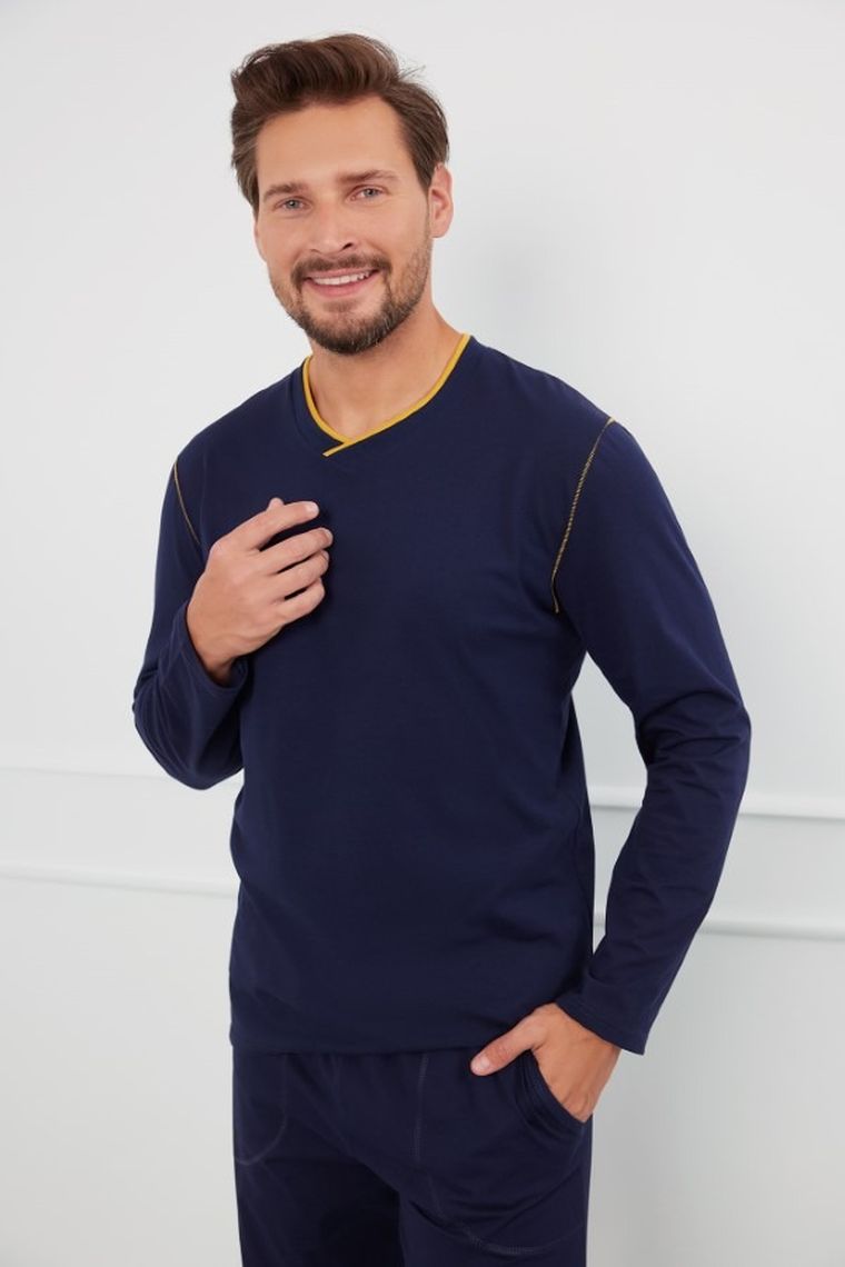 Piżama męska, granatowa, Ludwik, Italian Fashion