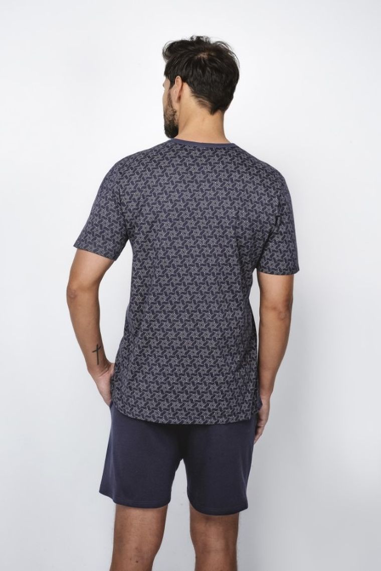 Piżama męska, granatowa, Ricardo, Italian Fashion