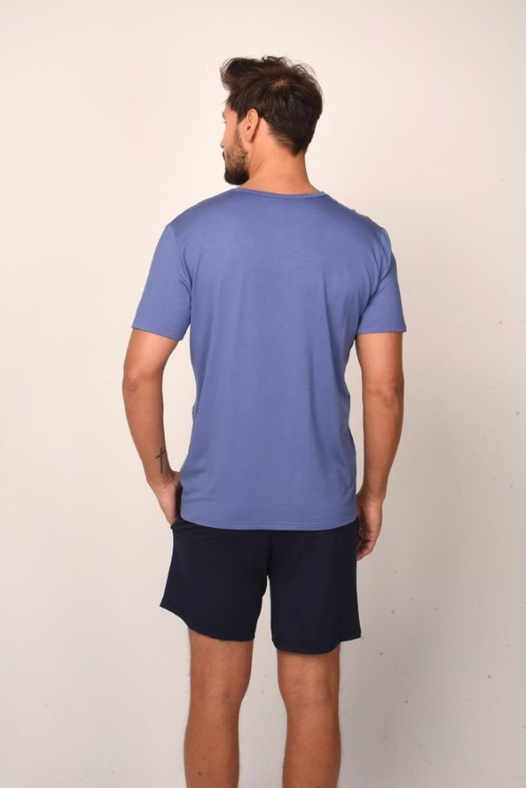 Piżama męska, niebieska, Dallas, Italian Fashion