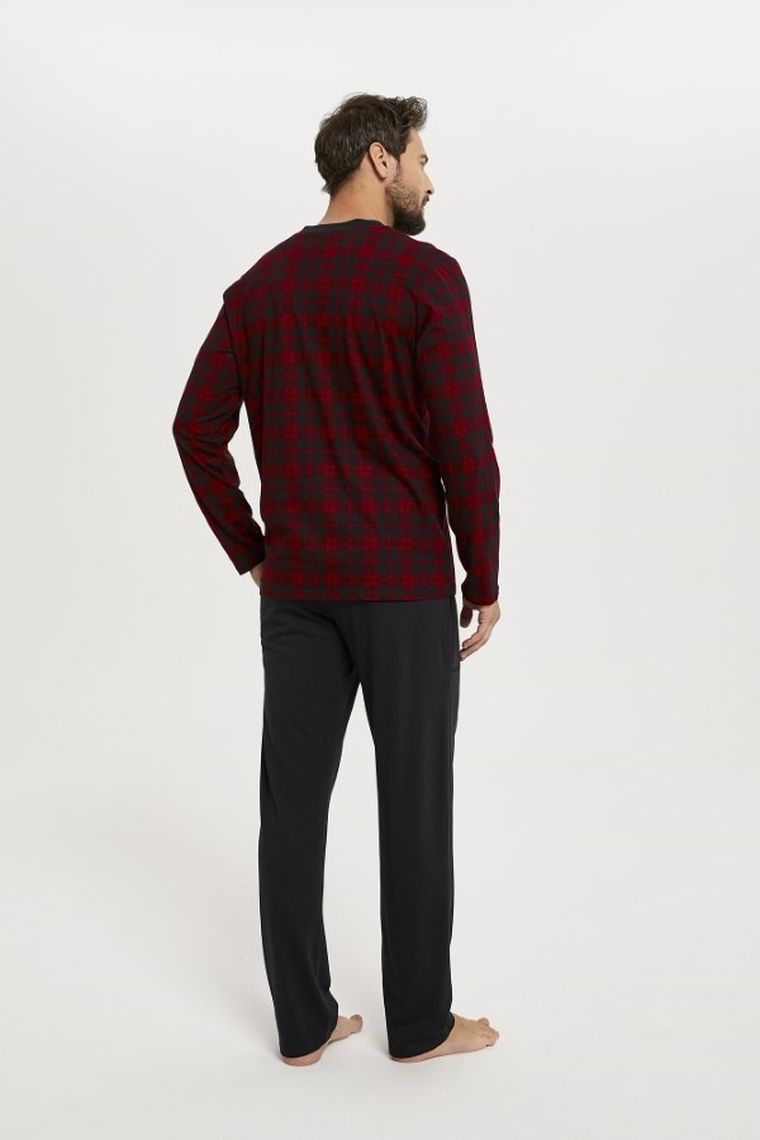 Piżama męska, plus size, czarna, Eliasz, Italian Fashion