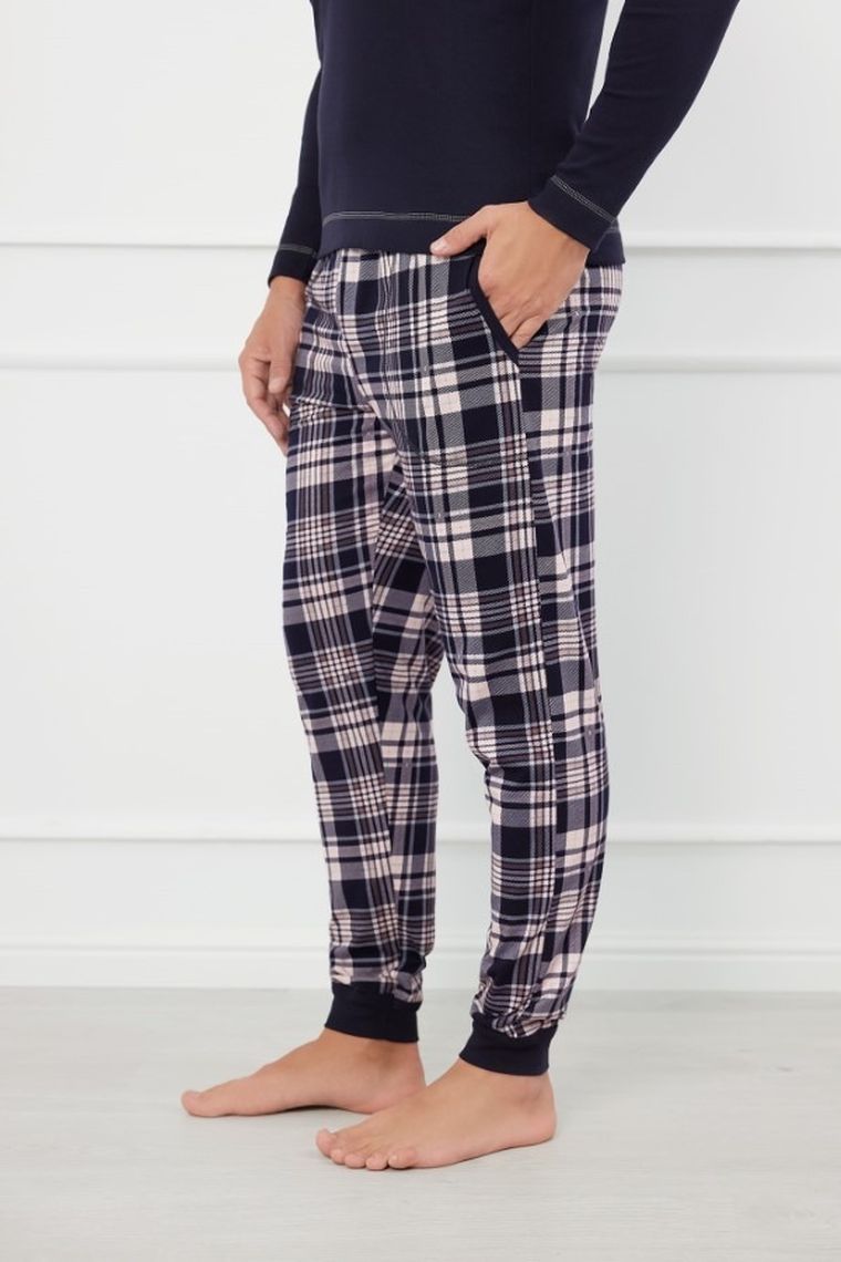 Piżama męska, plus size, granatowa, Brit, Italian Fashion