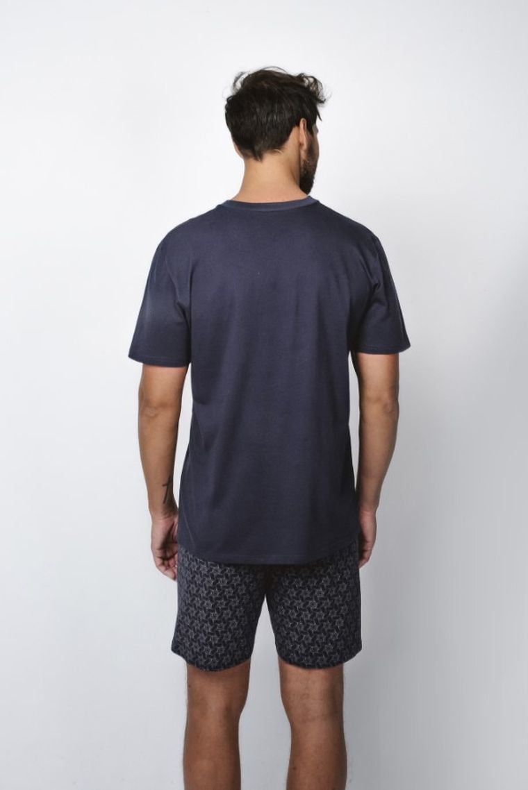 Piżama męska, plus size, granatowa, Diaz, Italian Fashion