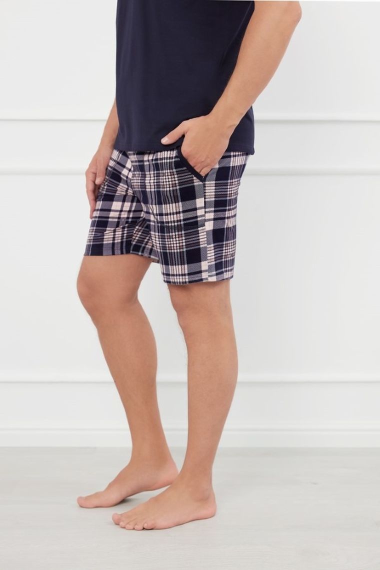 Piżama męska, plus size, granatowa, Edwin, Italian Fashion