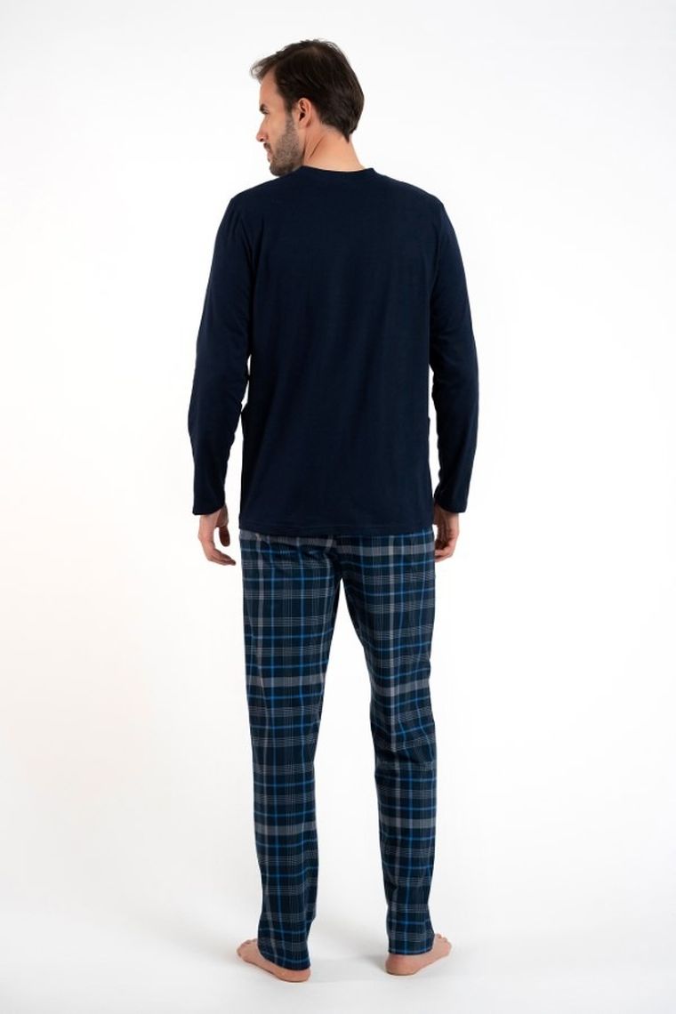 Piżama męska, plus size, granatowa, Jakub, Italian Fashion