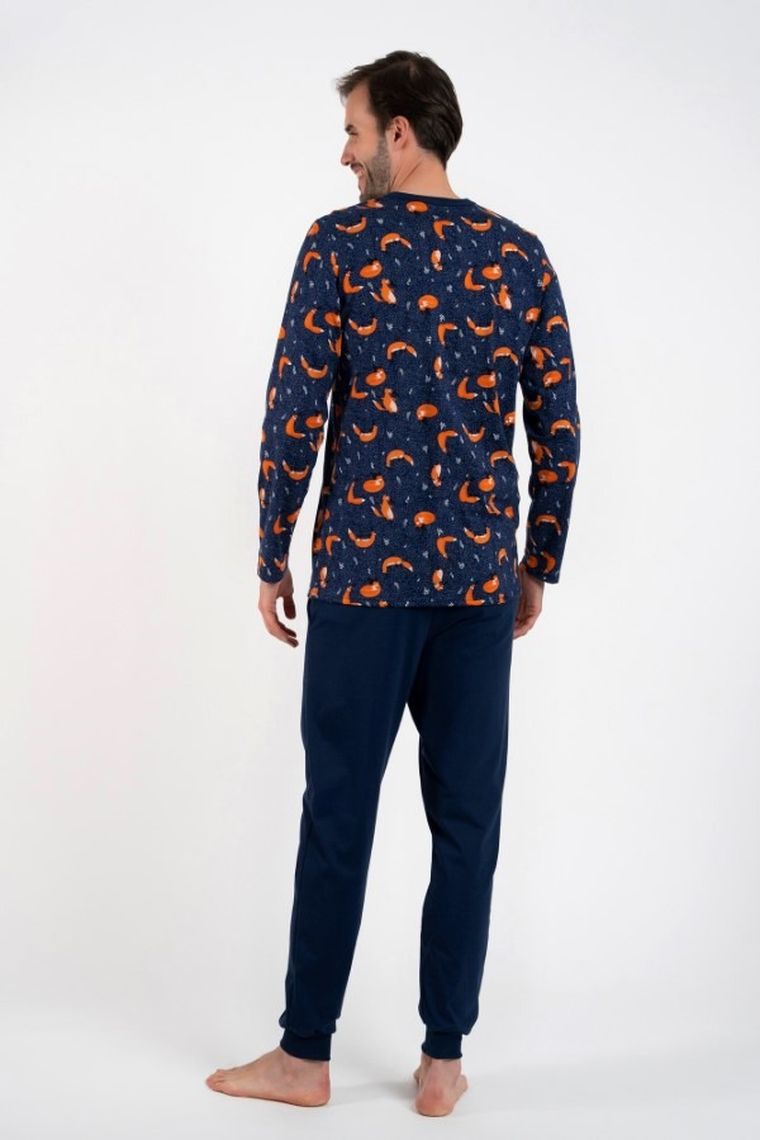 Piżama męska, plus size, granatowa, Witalis, Italian Fashion