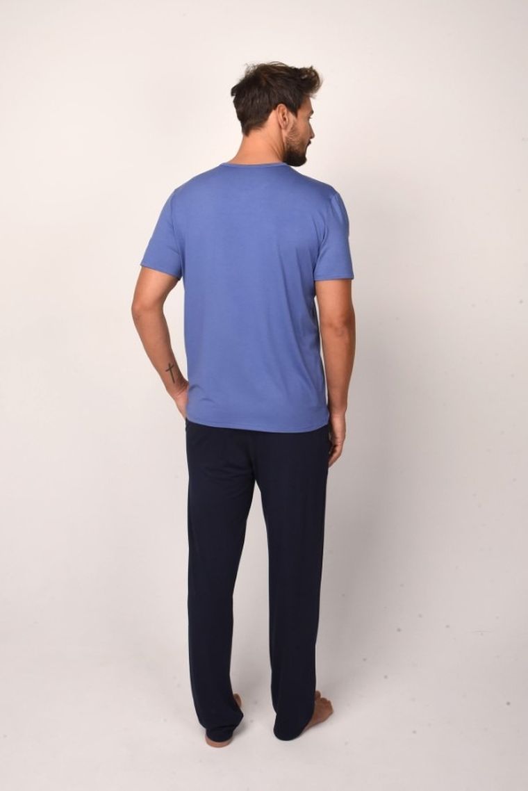 Piżama męska, plus size, niebieska, Dallas, Italian Fashion