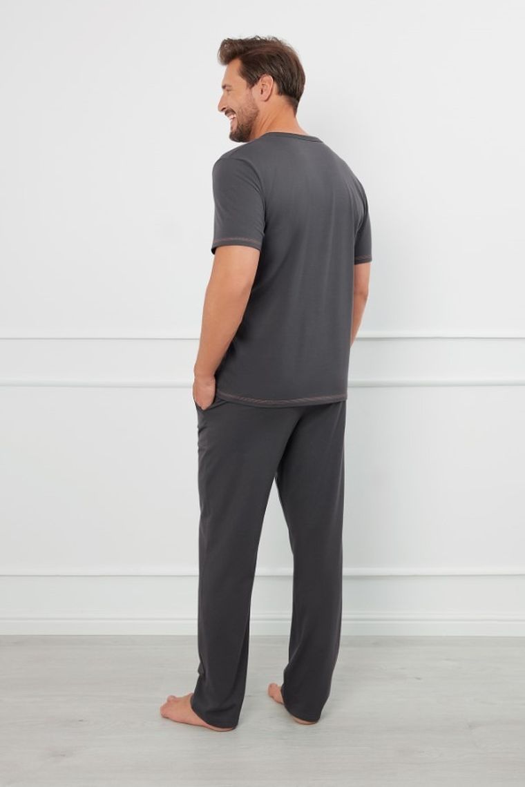 Piżama męska, plus size, szara, Italian Fashion