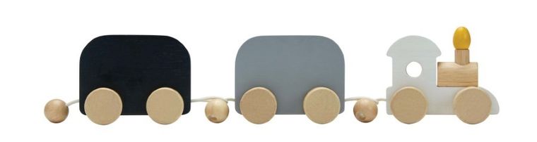 Plan Toys, Pociąg urodzinowy, zabawka drewniana