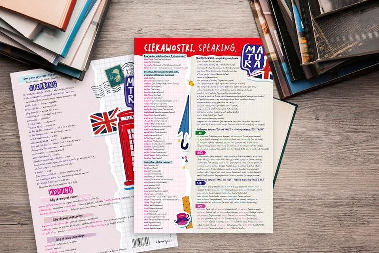 Plansza edukacyjna A4, dwustronna, język angielski, ciekawostki