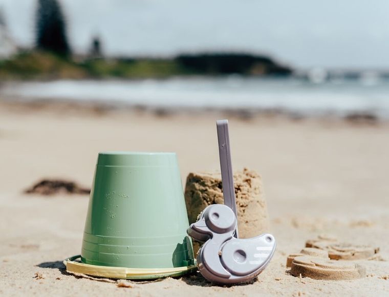 Plasto, I am green, wiaderko do piasku z akcesoriami, 1,2l