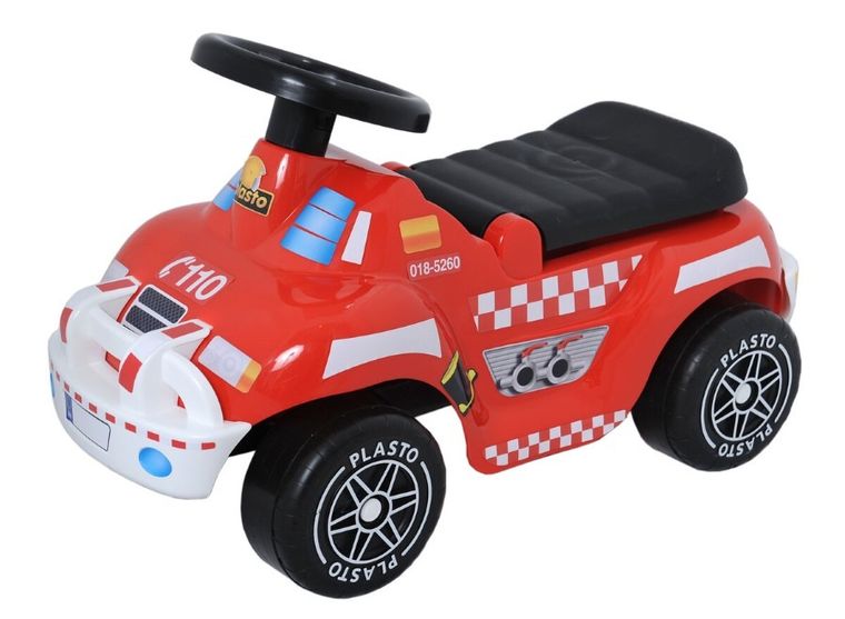 Plasto, jeździk z cichymi kołami, straż pożarna