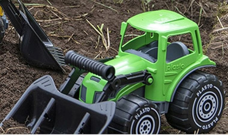 Plasto, Koparka, pojazd budowlany, zielony, 32 cm