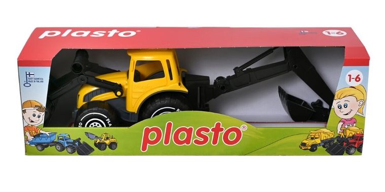 Plasto, koparko-ładowarka, duży pojazd budowlany, 70 cm