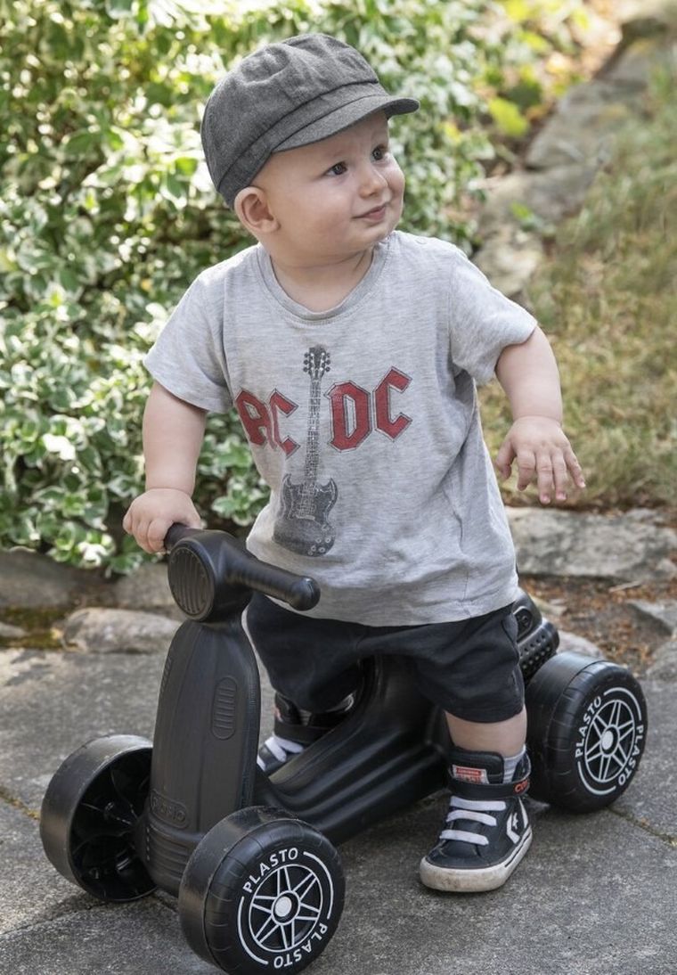 Plasto, skuter, jeździk z cichymi kołami, czarna