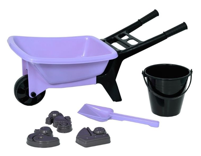 Plasto, taczka z akcesoriami do piasku, żółta/turkusowa, 56 cm