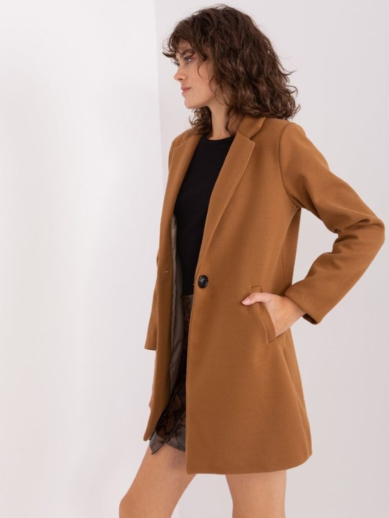 Płaszcz damski, brązowy, Och Bella