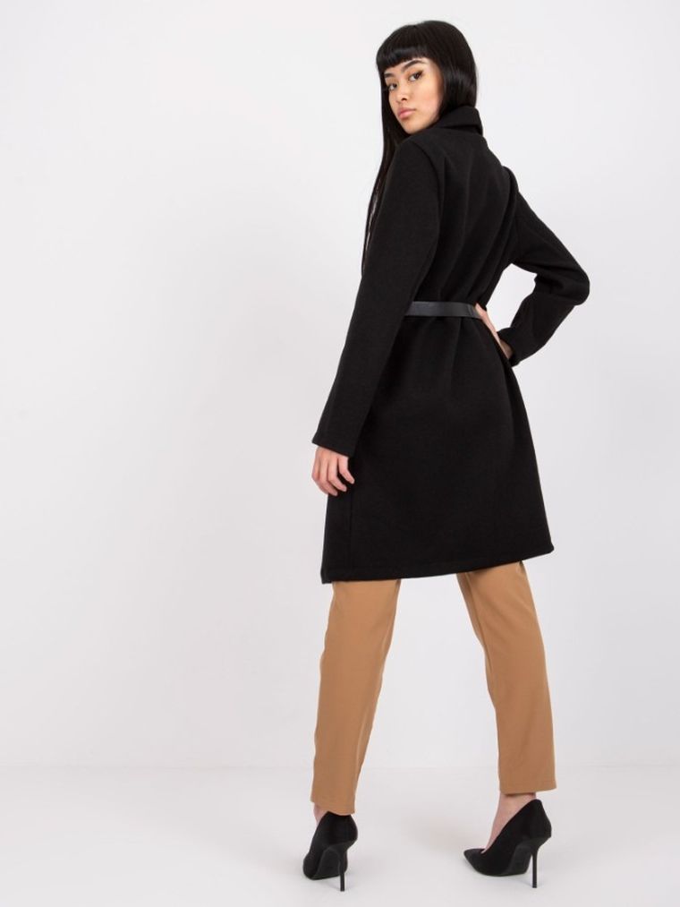 Płaszcz damski, czarny, Italy Moda