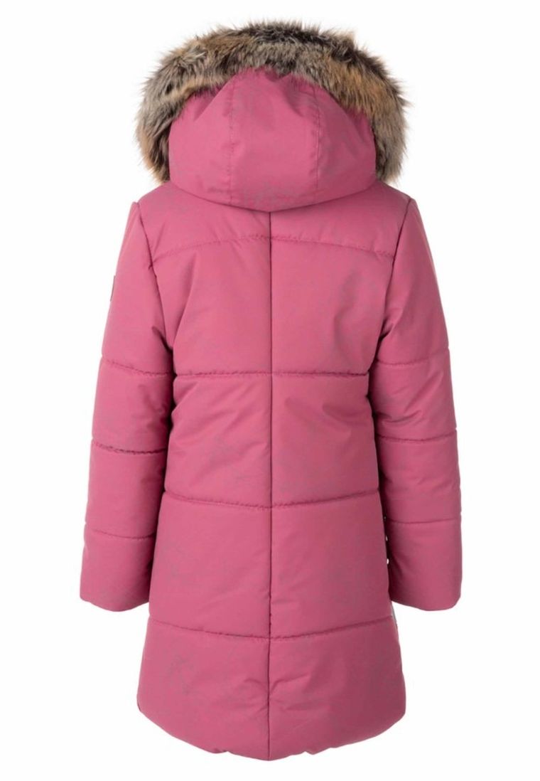 Płaszcz dziewczęcy z kapturem, bordowy, Lenne