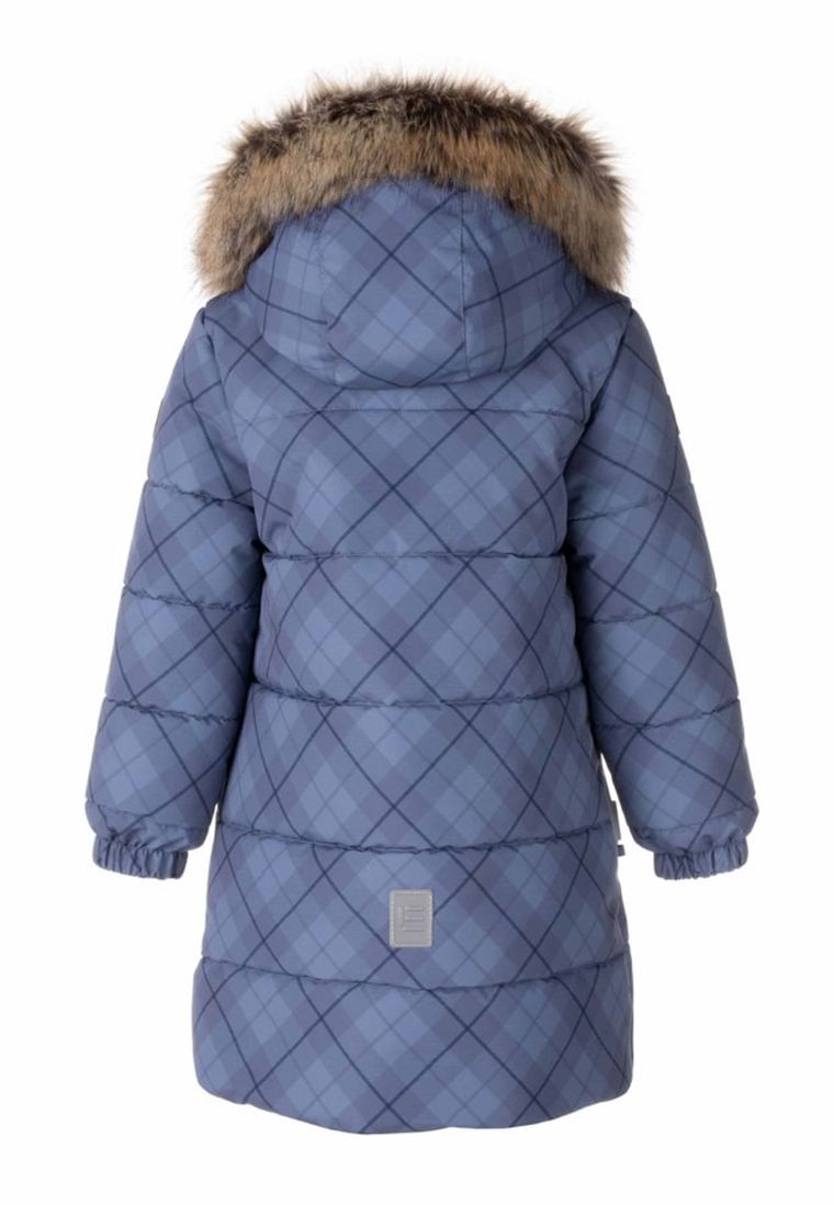 Płaszcz dziewczęcy z kapturem, granatowy, Lenne