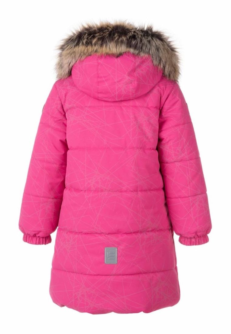 Płaszcz dziewczęcy z kapturem, różowy, Lenne