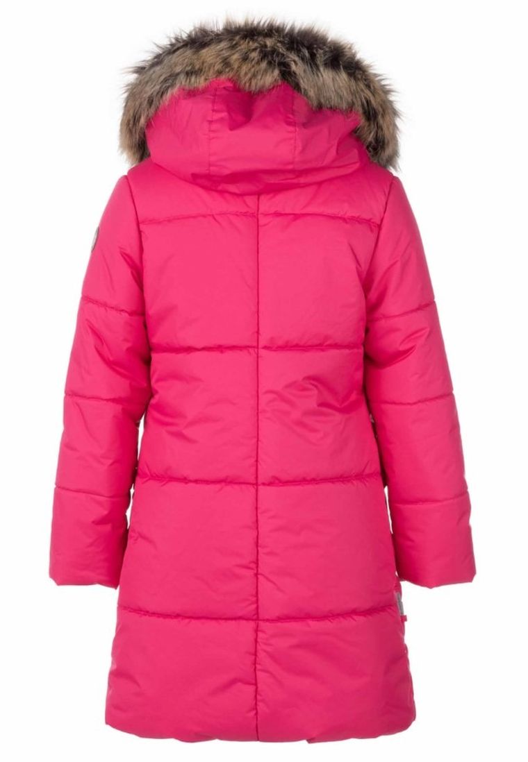 Płaszcz dziewczęcy z kapturem, różowy, Lenne
